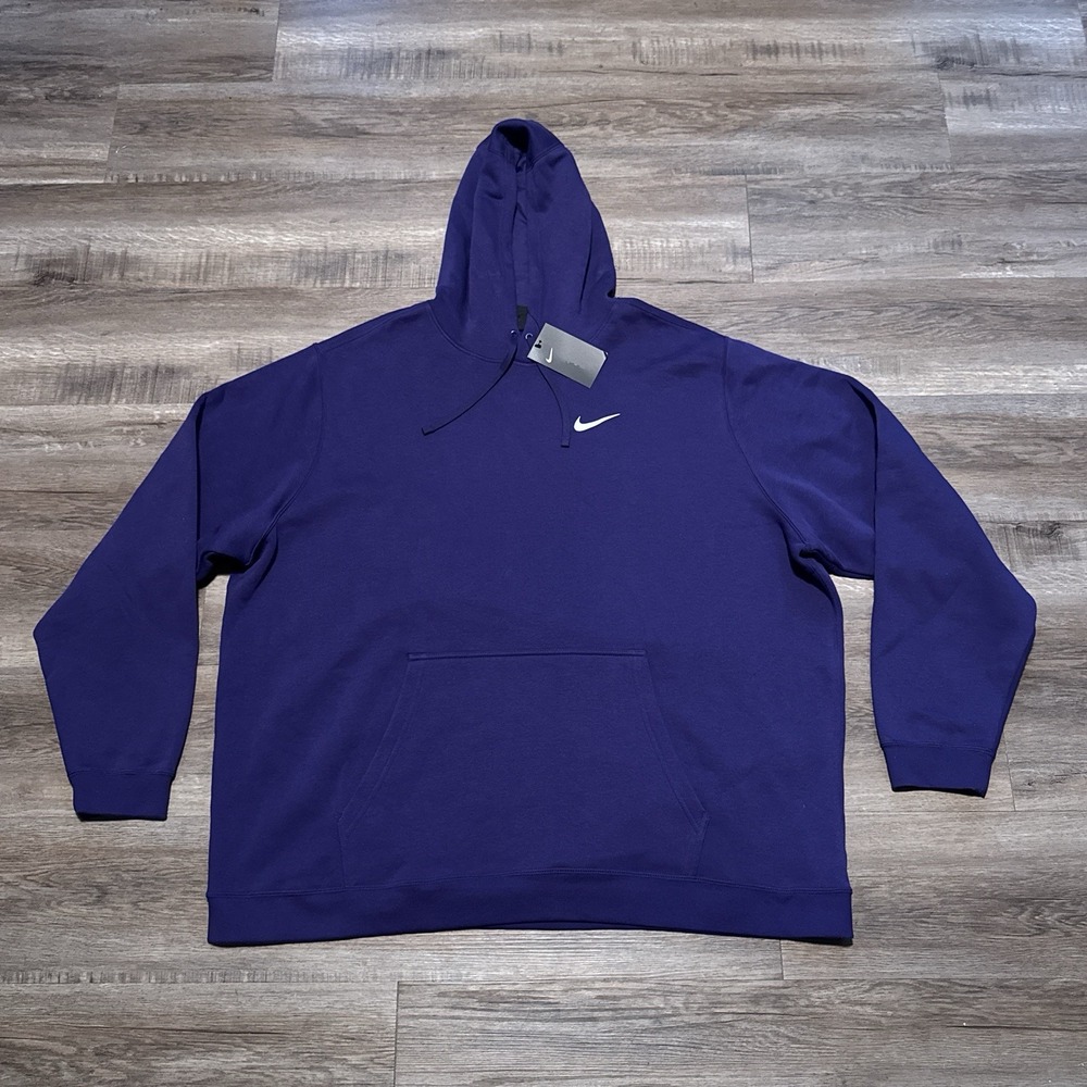 NEW Nike Sportswear Club Fleece PO Hoodie Sweatshirt Purple Men's 4XLT 4XL TALL